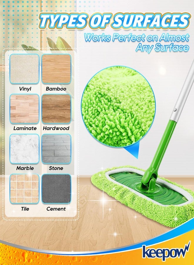 كيباو مجموعة KEEPOW المكونة من 6 قطع من وسادات الممسحة المصنوعة من الألياف الدقيقة القابلة لإعادة الاستخدام، متوافقة مع ممسحة Sweeper، وسادات بديلة للمسح الرطب، وقطع قماش قابلة للغسل للتنظيف الجاف للأسطح والأرضيات الخشبية. - Image 5